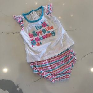 Infant top with matching bloomers